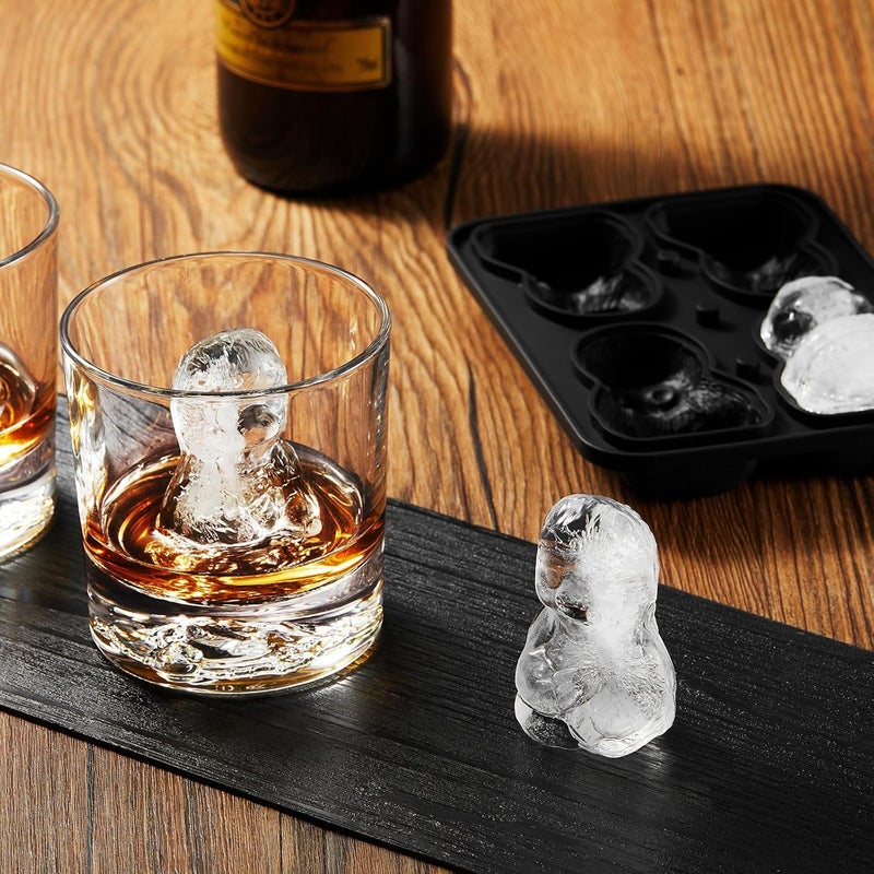 ACOOKEE Sloth Ice Cube Tray Fun Shapes, Odd Novelty Cute Sloth Gifts, 2.2" Large Silicone Whiskey Ice Mold for Cocktails,Bourbon,Brandy, w/Funne - Image 2
